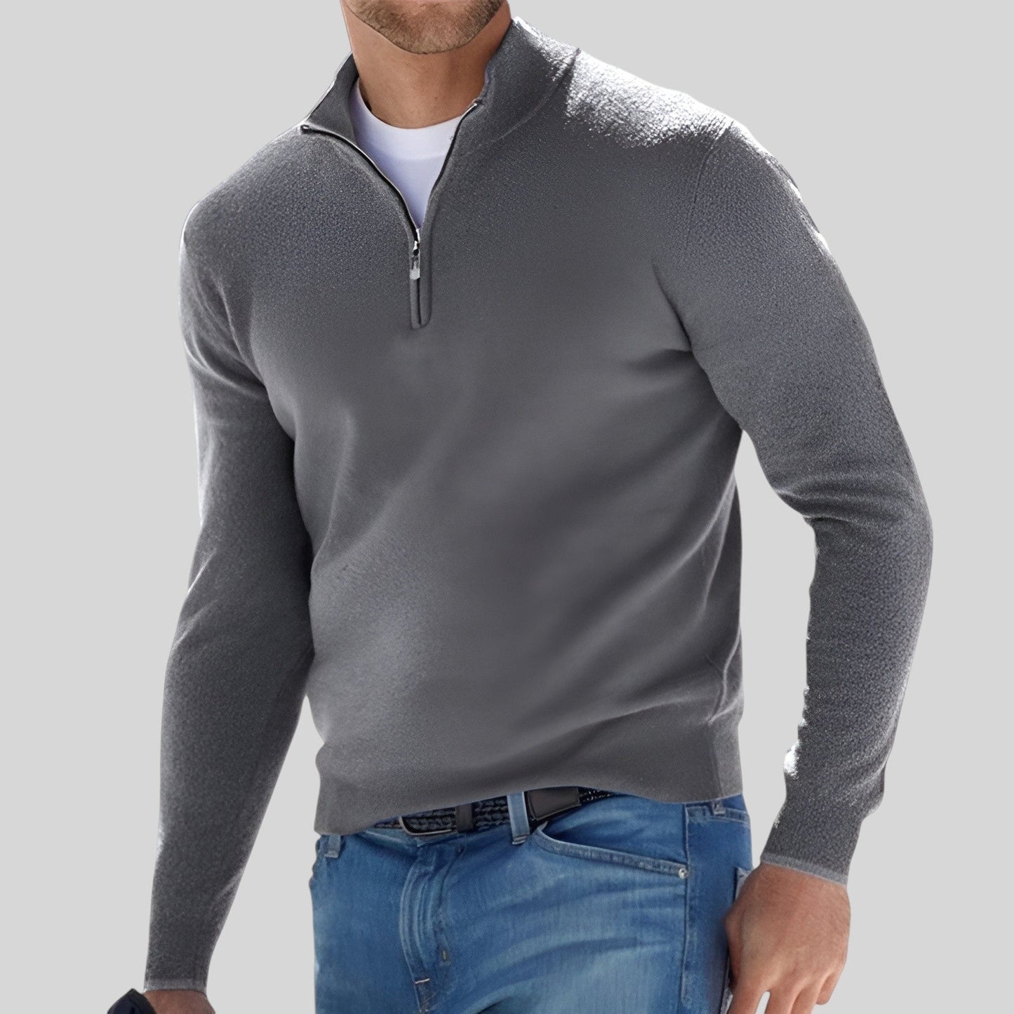 Dominic - Warmer Pullover mit Reißverschluss